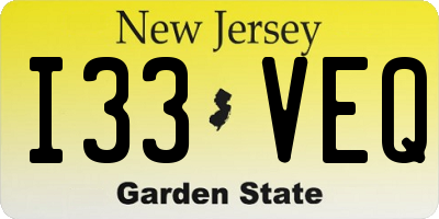 NJ license plate I33VEQ