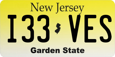 NJ license plate I33VES