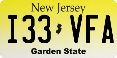 NJ license plate I33VFA