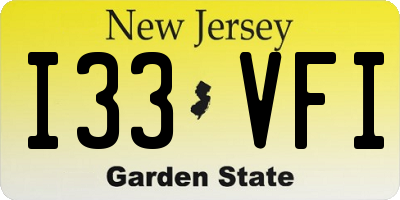 NJ license plate I33VFI