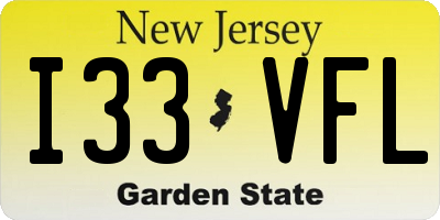 NJ license plate I33VFL