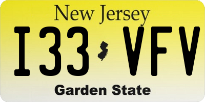 NJ license plate I33VFV
