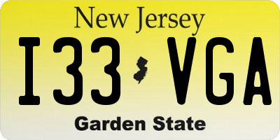 NJ license plate I33VGA
