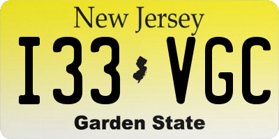 NJ license plate I33VGC