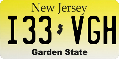 NJ license plate I33VGH