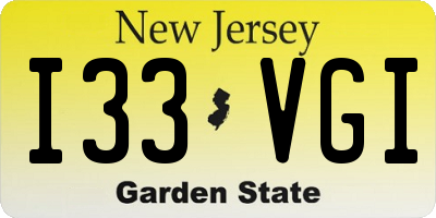 NJ license plate I33VGI