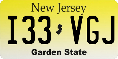 NJ license plate I33VGJ