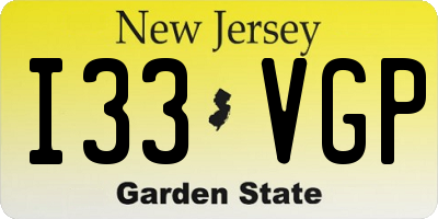 NJ license plate I33VGP