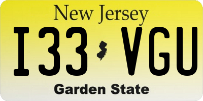NJ license plate I33VGU