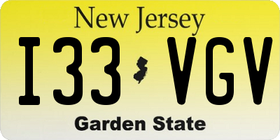 NJ license plate I33VGV