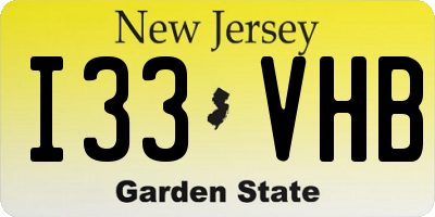 NJ license plate I33VHB