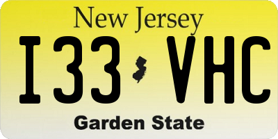 NJ license plate I33VHC