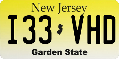 NJ license plate I33VHD