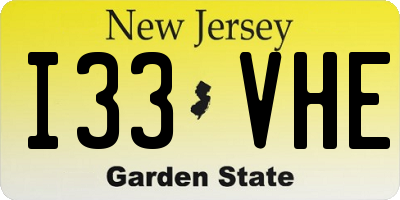 NJ license plate I33VHE