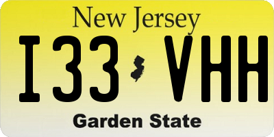 NJ license plate I33VHH