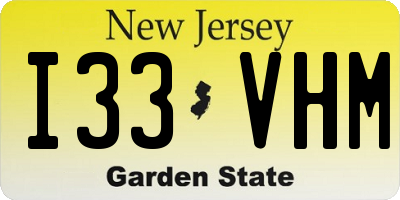 NJ license plate I33VHM