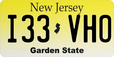NJ license plate I33VHO