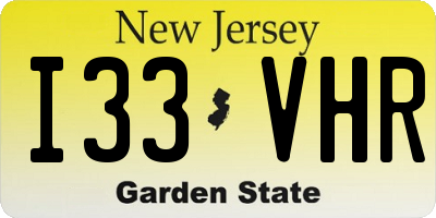 NJ license plate I33VHR