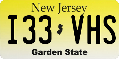 NJ license plate I33VHS