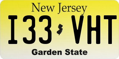 NJ license plate I33VHT