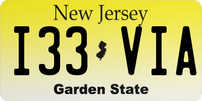 NJ license plate I33VIA
