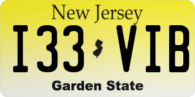 NJ license plate I33VIB