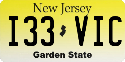 NJ license plate I33VIC
