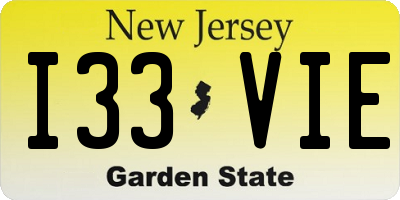 NJ license plate I33VIE