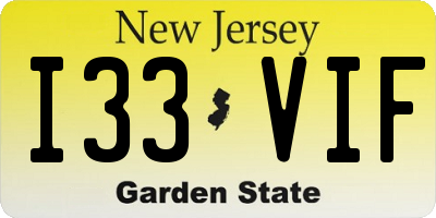 NJ license plate I33VIF