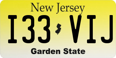 NJ license plate I33VIJ
