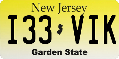 NJ license plate I33VIK