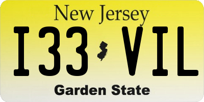NJ license plate I33VIL