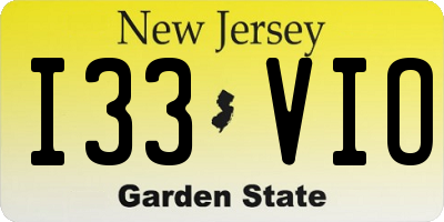 NJ license plate I33VIO
