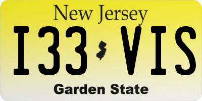 NJ license plate I33VIS