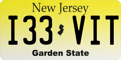 NJ license plate I33VIT