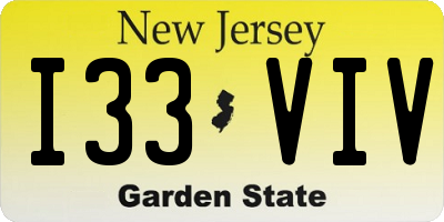NJ license plate I33VIV