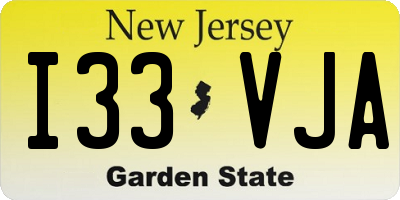NJ license plate I33VJA