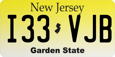 NJ license plate I33VJB