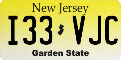 NJ license plate I33VJC
