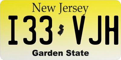 NJ license plate I33VJH