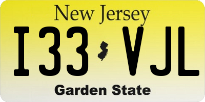 NJ license plate I33VJL