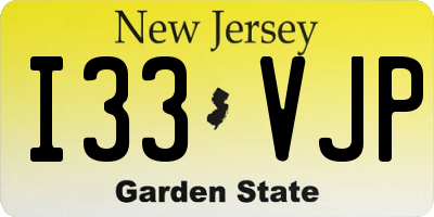 NJ license plate I33VJP