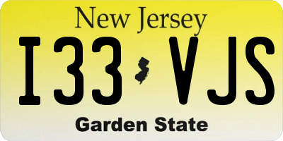 NJ license plate I33VJS