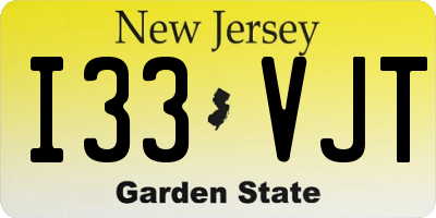 NJ license plate I33VJT