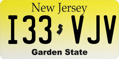 NJ license plate I33VJV