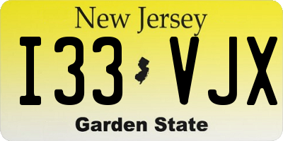 NJ license plate I33VJX