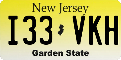 NJ license plate I33VKH