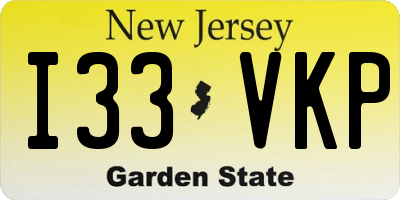 NJ license plate I33VKP