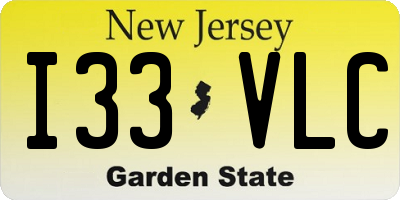 NJ license plate I33VLC