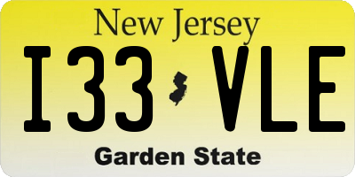 NJ license plate I33VLE